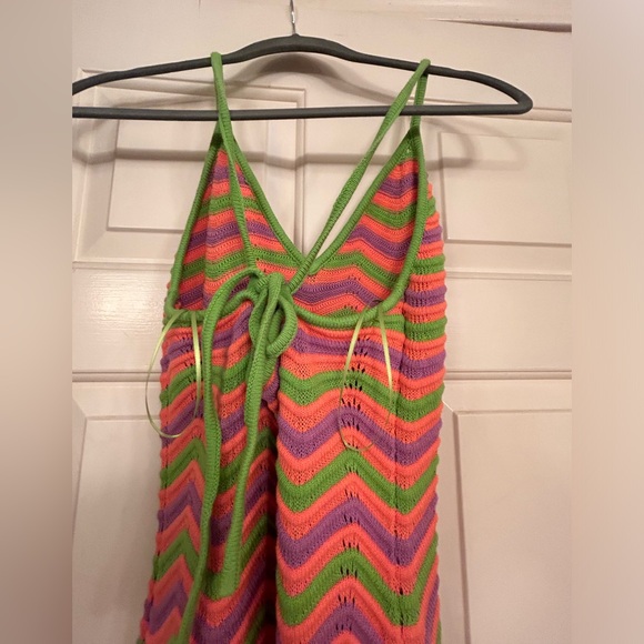 The Wolf Gang Beso Knit Crochet Maxi Dress In Tutti Frutti Large Free People - Picture 4 of 13